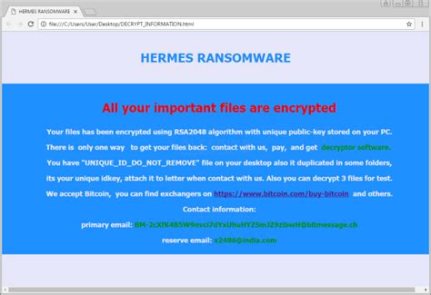 how to uninstall hermes ransomware